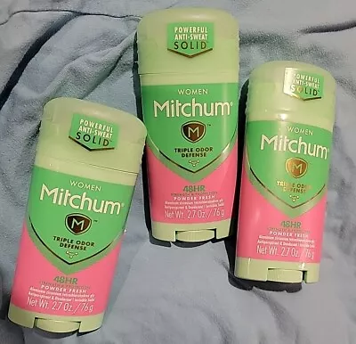 3 Mitchum Women Triple Odor Defense Powder Fresh Antiperspirant Deodorant • $20.99