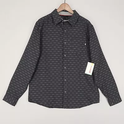 Marmot Fairfax Midweight Flannel Shirt Men Large Dark Gray Dash Stripe • $24.98