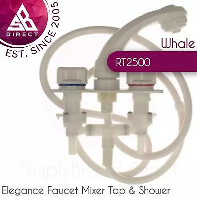 Whale Elegance Faucet Mixer Tap & Shower Unit│RT2500│White│For Boats- Motorhome • $312.98