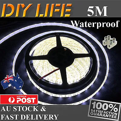 Waterproof 5M 12V White 3528 SMD 300 LED Strips Led Strip Light Car Boat Camping • $11.49