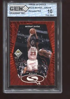Michael Jordan 1998-99 UD Choice RED #SQ30 Starquest Chicago Bulls GEM MINT 10 • $149.99