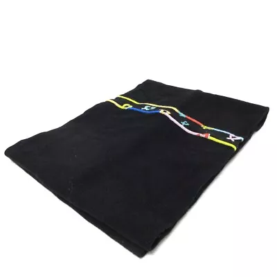 Auth LEONARD SPORT - Black Red Multi Wool Scarf • $119