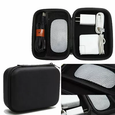 Portable USB Charger Earphone Cable Tidy Organizer Storage Bag Travel Case Pouch • £9.23