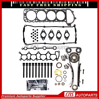 Head Gasket Set Bolts Timing Chain Kit Fits 98-04 Nissan 2.4L L4 DOHC  KA24DE  • $103.96