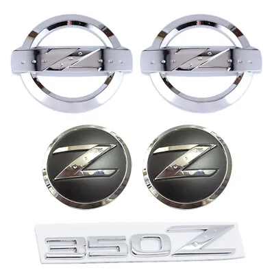 $24.70 • Buy 5Pcs Set Car Front Grille Rear Trunk Side Door 3D Emblem Badge Sticker For 350Z