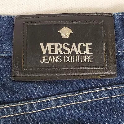 VERSACE JEANS COUTURE Mens 34 X 28 Hemmed Button Fly Wide Leg Streetwear READ • $45