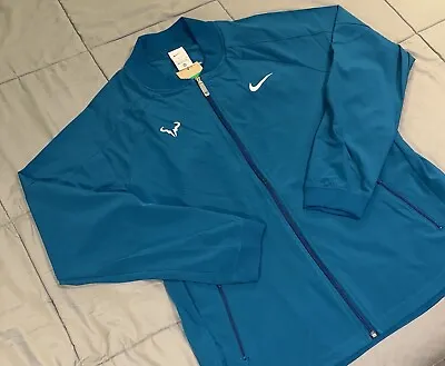 Nike Rafa Nadal Tennis Jacket Men Sz XL Zip Up Blue Dri Fit Court DV2885-301 NEW • $55