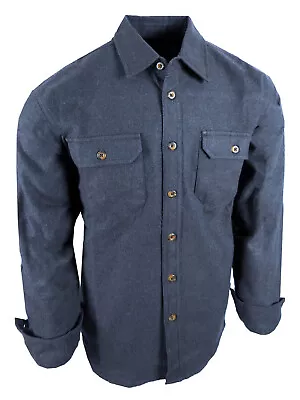 Chamois Shirt Mens Flannel Thick Rugged Work Stretch Button Pocket True Fit • $26.95