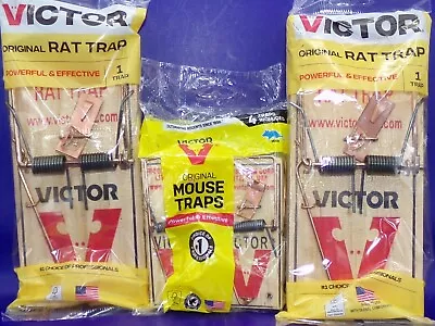Lot Of 2 Victor Large Wood Rat Traps & 1 Pack Mouse Traps (4 Enclosed) Brand New • $22