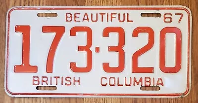 1967 BRITISH COLUMBIA BC LICENSE PLATE TAG '173-320' - Vintage; Centennial Plate • $32.95