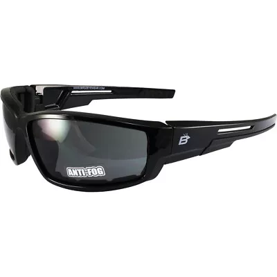 Birdz Eyewear Swoop Anti-Fog Padded Motorcycle Sunglasses Black Frame Smoke Lens • $13.99