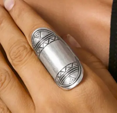 NEW LOW LUV X ERIN WASSON FREE PEOPLE SILVER TRIBAL BOHO RING 5 6 • $29.99