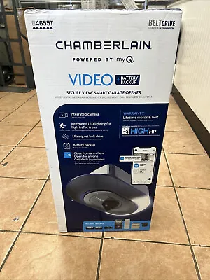 Chamberlain B4655T Secure View ¾ HP Video Smart Quiet Belt Garage Door Opener • $310