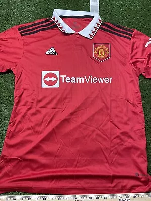 Adidas Manchester United 2022/23 Home Jersey - Red (H13881) Large • $39.95