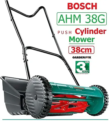 New BOSCH AHM38G 15  Hand Push Cylinder Mower 0600886103 3165140578929 ZTM • £66.92