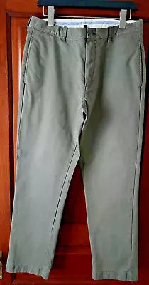 J Crew Mens Classic Chino Pants-waist 32/length 30-olive Green-perfect Condition • $18.50