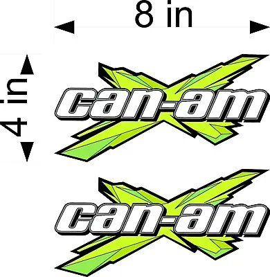 CAN-AM X Logo / GREEN / 8  PAIR Vinyl Vehicle ATV Graphic Sticker Decal • $4.99