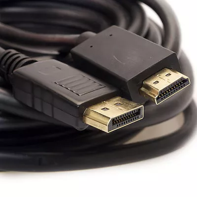 AYA Displayport Male To HDMI Male 28AWG With Audio Cable Full HD1080p 3Ft -15Ft • $10.99