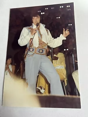 ELVIS PRESLEY IN CONCERT PHOTO STAMPED! 1970s! • $12.50