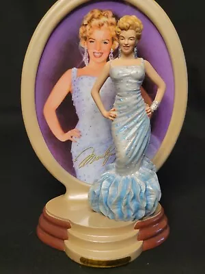 Marilyn Monroe Figurine Plate Bradford Exchange Diamonds Pearls Shimmering Star • $125