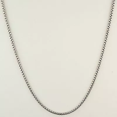 OXIDIZED STERLING SILVER 1.8mm SOLID ROUND BOX CHAIN 18 20  Or 24 Inch • $67.92