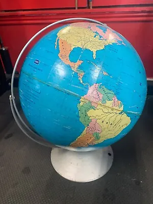 Vintage Replogle 16  Diameter World Political Classic Desk Tabletop Blue Globe • $199.99