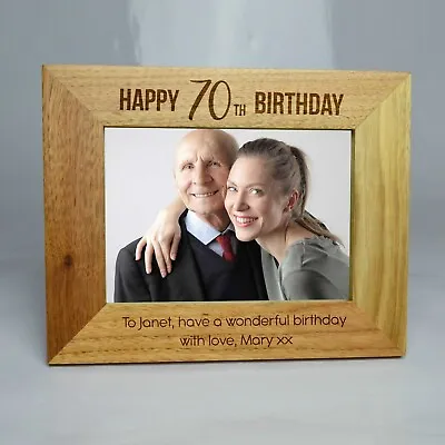£12.95 • Buy Personalised Birthday Photo Frame Engraved Oak Frame Birthday Gifts 50th 60th