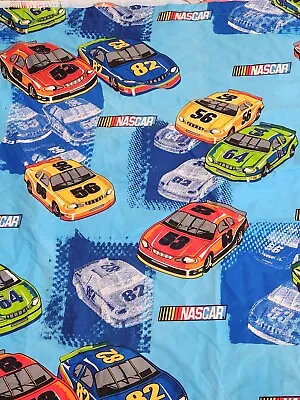 Nascar Race Cars Flat Sheet Dan River 96½  X 63½  Fabric Crafts • $14.88