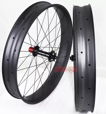 26er Carbon Fat Bike Wheels Snow Clincher Tubeless Disc Brake UD Matt 80mm MTB • $902