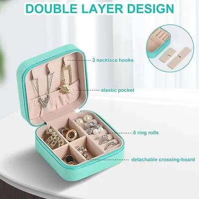 Portable Jewellery Box Organizer Travel Boxes Jewelry Ornaments Storage Case UK • £6.50