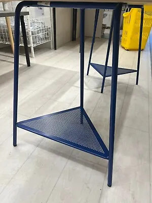 IKEA Tillslag Trestle Metal Table Leg DARK BLUE With Storage Shelf Brand New • £30