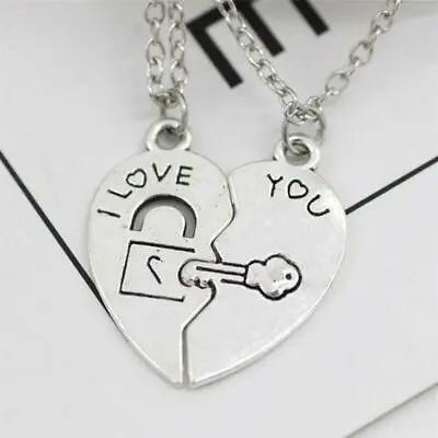 £2.64 • Buy Men Women Lover Couple Necklace I Love You Heart Pendant Chain Jewelry LA
