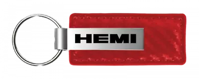 Mopar HEMI Red Carbon Fiber Texture Leather Key Chain Ring Fob Official Licensed • $17.95