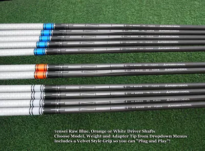 MCA Tensei AV Raw Blue/White & 65g/75g Driver Shafts W/Installed Tip & Grip NEW • $99.95