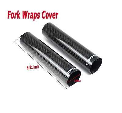1 Pair Motorcycle Fork Wraps Cover Guard Protectors Upper & Lower Full Carbon • $27.19