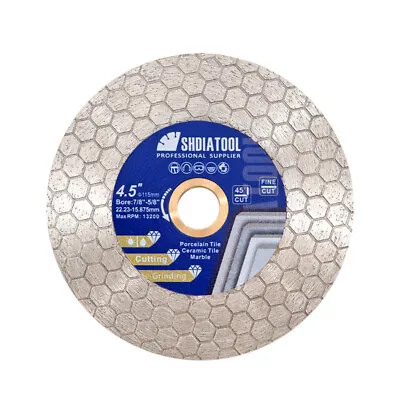 Diamond Cutting Disc 4.5inch Hexgonal Double Sided Grinding 115mm Ceramic Tile • $73.46