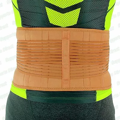 £9.99 • Buy Beige Back Support Lower Lumbar Waist Adjustable Belt Brace Pain Relief Work 