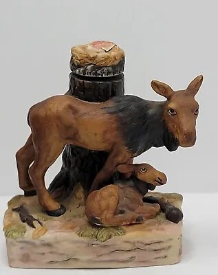 Vintage 1979 Cyrus Noble Original Haas Brothers Mother Baby Moose Decanter EMPTY • $10.12