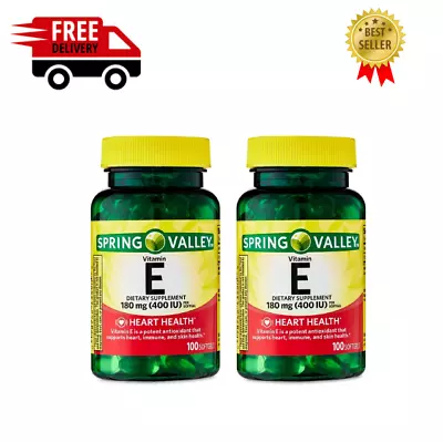 Spring Valley Vitamin E Supplement 400IU Twin Pack 200 Softgel Capsules • $13.19