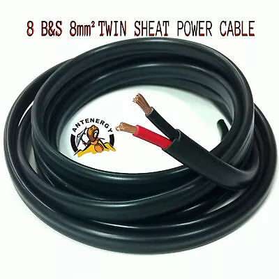12 Metres- 8 B&S 8mm² 8mm2 TWIN SHEATH CABLE Dual Battery System CARAVAN 12m • $99