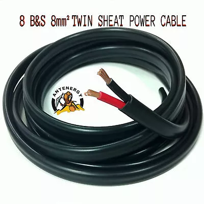 12 Metres- 8 B&S 8mm² 8mm2 TWIN SHEATH CABLE Dual Battery System CARAVAN 12m • $101