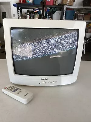 CRT Gaming 13” Tv Admiral White 1992 Vintage Retro Working W/ Remote & Antenna • $129.99