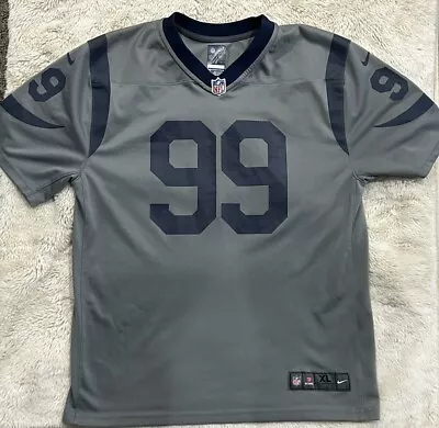 Youth XL Nike Aaron Donald Gray Los Angeles Rams Inverted Game Jersey Used Good • $24.99