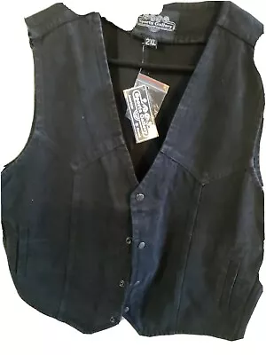 $22 • Buy Black Denim Vest Mens 2XL Biker 