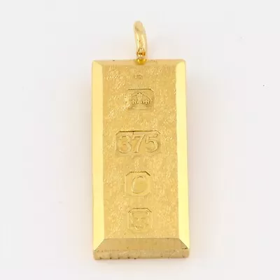 Vintage Solid 9Ct Gold  30.0g Pattern Ingot Pendant C 1977 • £1075