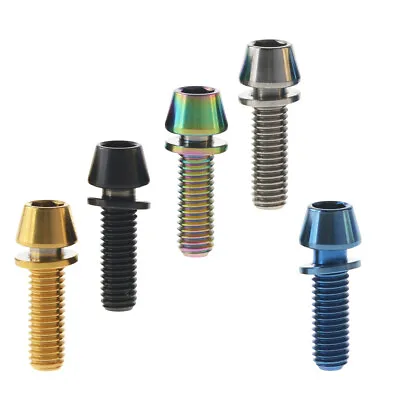 M6x16/18/20/25mm Titanium Ti M6 Bolts MTB Stem Taper Cone Hex Head With Washer • £13.08