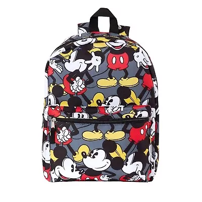 Disney Mickey Mouse School Backpack Large 16  Travel Bag All Over Art Print New • $26.99