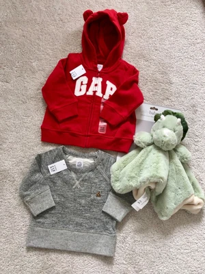 £8.99 • Buy GAP Baby Hoodie & Jumper, Age 3-6 Months &6-12 Months + Kelly Baby Comforter New
