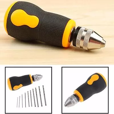 Micro Mini Portable Small Hand Drill + 10pcs Drill Bits 0.8-3.0mm] Tool Set 2024 • $6.59