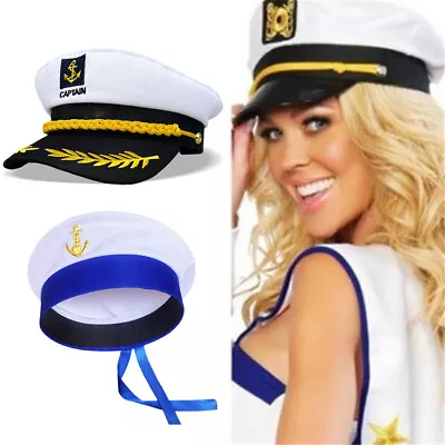 Men Women Sailor Supplies Skipper Captains Navy Hat Adult Accessory Cap Unisex • $16.71